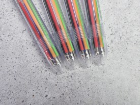 Pack 4 lapiceras colores intercambiables TRANSPARENTES